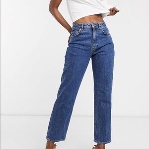 ASOS DESIGN high rise straight leg jeans